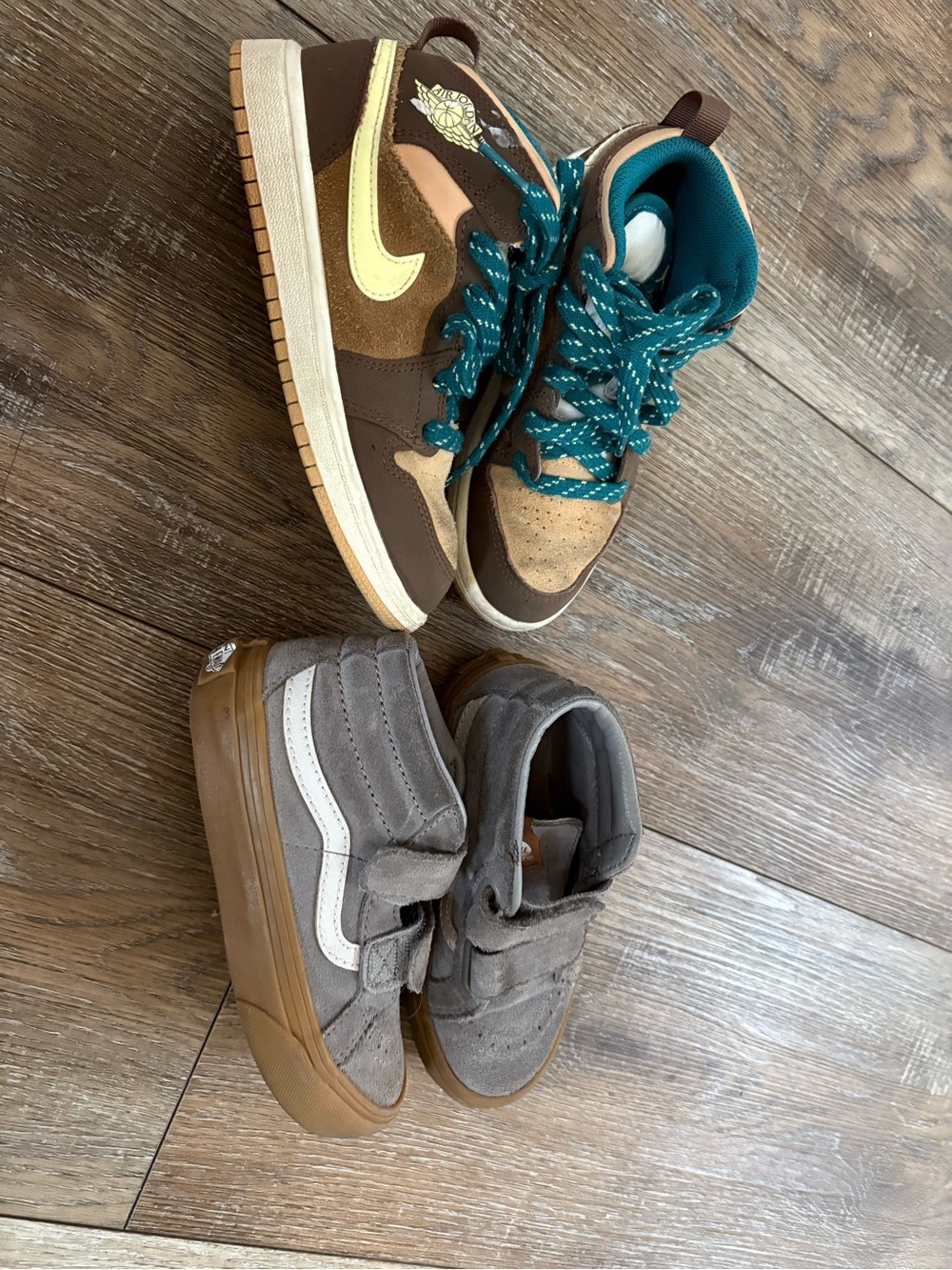 Vans Nike dunks Kids Brown and Teal High-Top Sneakers - Nike 12C
